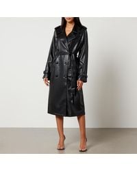 GOOD AMERICAN - Chino Faux-Leather Trench Coat - Lyst