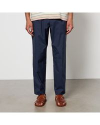 PS by Paul Smith - Pleated Elasticated Cotton-Blend Tapered Trousers - Lyst