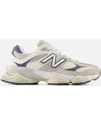 New Balance - 9060 Logo-applique Leather And Mesh Low-top Trainers - Lyst
