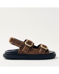 Alohas - Harper Calf-Hair Double-Strap Sandals - Lyst