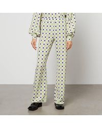 Stine Goya - Mark Checked Recycled Stretch-Cloqué Trousers - Lyst