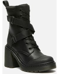Dr. Martens - Chesney Tech Strap Eight Eye Heeled Boots - Lyst