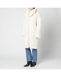 Stand Studio Anika Faux Fur Cloudy Coat - White