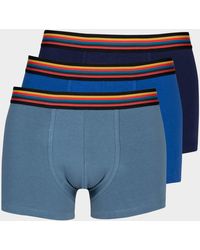 Paul Smith Three-pack Stretch-cotton Boxer Shorts - Blue