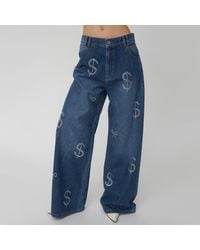 Stella Nova - Washed Denim Wide-Leg Jeans - Lyst