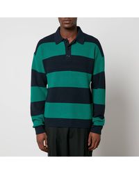 Drole de Monsieur - Le Polo Piqué Rayé Wool-Blend Polo Shirt - Lyst
