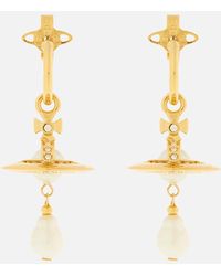 Vivienne Westwood Aleksa Gold-tone Rosewater Pearl And Cubic Ziroconia Earrings - Metallic