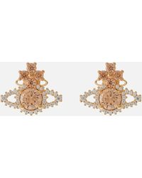 Vivienne Westwood Valentina Orb Gold-tone Crystal Earrings - Natural
