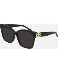 Balenciaga Square Acetate Sunglasses - Black