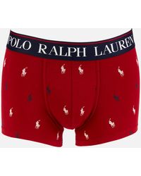 Polo Ralph Lauren All Over Print Trunk Boxer Shorts - Red