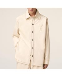 Ami Paris - Logo-Appliqué Cotton-Twill Overshirt - Lyst