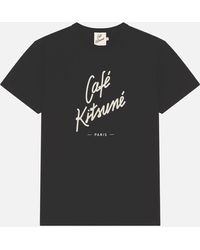 Café Kitsuné - Classic Logo-Print Cotton-Jersey T-Shirt - Lyst
