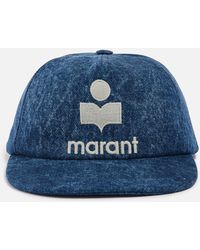 Isabel Marant Tyron Logo-embroidered Cotton-twill Cap - Blue