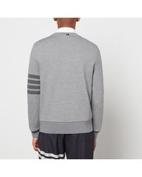 Thom Browne Cotton Grey Classic Sweatshirt With Engineered 4-bar In Classic Loop Back in Grey for Men Save 45% Mens Clothing Activewear gym and workout clothes Tracksuits and sweat suits 