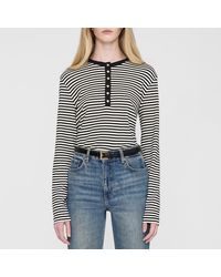 Anine Bing - Alessia Striped Stretch-Cotton T-Shirt - Lyst