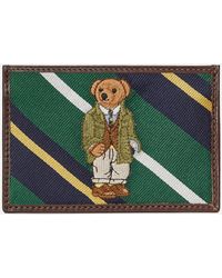Polo Ralph Lauren Tie Silk Bear Label Card Holder - Green