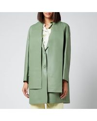 Ferragamo Long Leather Coat - Green