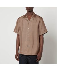 Lanvin - Printed Silk-Satin Bowling Shirt - Lyst
