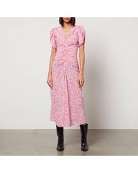Isabel Marant - Lilia Floral-print Stretch-silk Midi Dress - Lyst