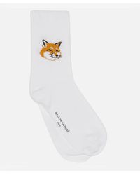 Maison Kitsuné - Fox Intarsia Cotton-Blend Socks - Lyst