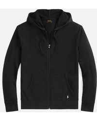 Polo Ralph Lauren Lightweight Fleece Full-zip Hoodie - Black