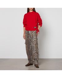 Ganni - Future Wool-Blend Oversized O-Neck Jumper - Lyst