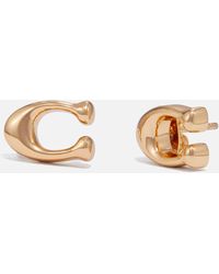 COACH Bubble C Gold-Tone Earrings - Mettallic