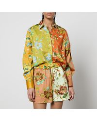 ALÉMAIS - Hotel Lamu Spliced Floral-Print Organic Cotton Shirt - Lyst