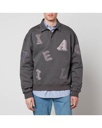 Axel Arigato - Typo Appliquéd Cotton-jersey Polo Sweatshirt - Lyst
