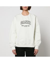 Ganni - Isoli Oversized Organic Cotton Sweatshirt - Lyst