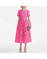 Self-Portrait - Cotton-Blend Lace Midi Dress - Lyst