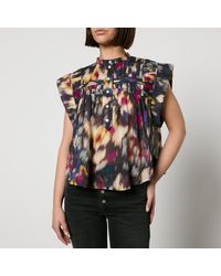 Isabel Marant - Leaza Printed Cotton-Voile Sleeveless Blouse - Lyst
