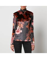 PS by Paul Smith - Floral-Print Velour Top - Lyst