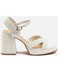 Castañer - Valle Metallic Faux Raffia Platform Heeled Sandals - Lyst