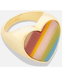 COACH - Ella Rainbow Gold-tone Signet Ring - Lyst