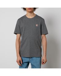 Maison Kitsuné - Cotton-Jersey Fox Head Patch T-Shirt - Lyst