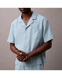 Calvin Klein - Linen-Blend Sleep Shirt - Lyst