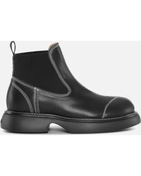 Ganni - Everyday Low Faux Leather Chelsea Boots - Lyst