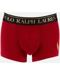 Polo Ralph Lauren Solid Trunk Boxer Shorts - Red