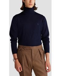 Polo Ralph Lauren Merino Wool Turtleneck Sweater - Blue