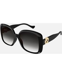 Gucci Oversized Square Acetate Sunglasses - Black