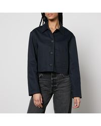 Maison Kitsuné - Embroidered Cotton-Twill Cropped Jacket - Lyst