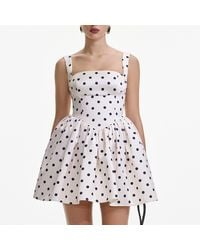 Self-Portrait - Polka Dot Satin Mini Dress - Lyst