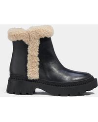 COACH - Jane Leather And Shearling Chelsea Boots - Lyst