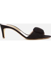 Rupert Sanderson Gwyneth Suede Heeled Mules - Black