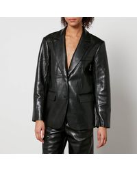 Anine Bing - Classic Faux And Recycled Leather Blazer - Lyst