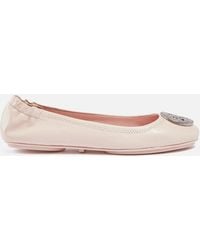 Tory Burch - Minnie Travel Leather Ballet Flats - Lyst