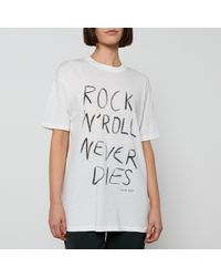 Anine Bing - Walker Rock 'N' Roll Cotton-Jersey T-Shirt - Lyst