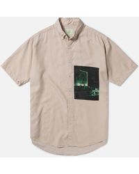 Aries - Motel Graphic Work Tencel-Blend Short-Sleeve Shirt - Lyst