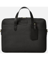 Polo Ralph Lauren Leather-trim Canvas Commuter Business Case - Black